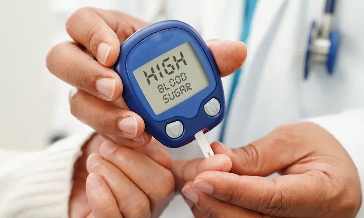 High blood sugar meter reading